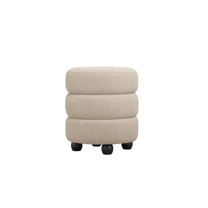 Madison Designs Emi Buff and Black Boucle Pouffe