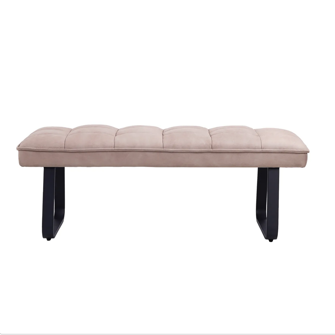 Luna Corner Taupe Velvet Bench - Left Hand Facing