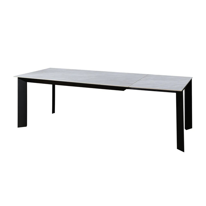 Scorpio Gate 160-220cm White Ceramic Marble Side Extending Dining Table - Belmont Interiors