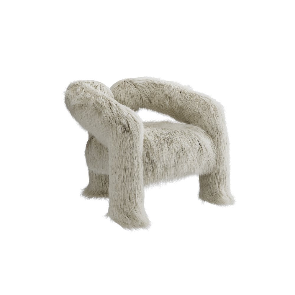 Madison Designs Freyja Ivory Faux Fur Chair