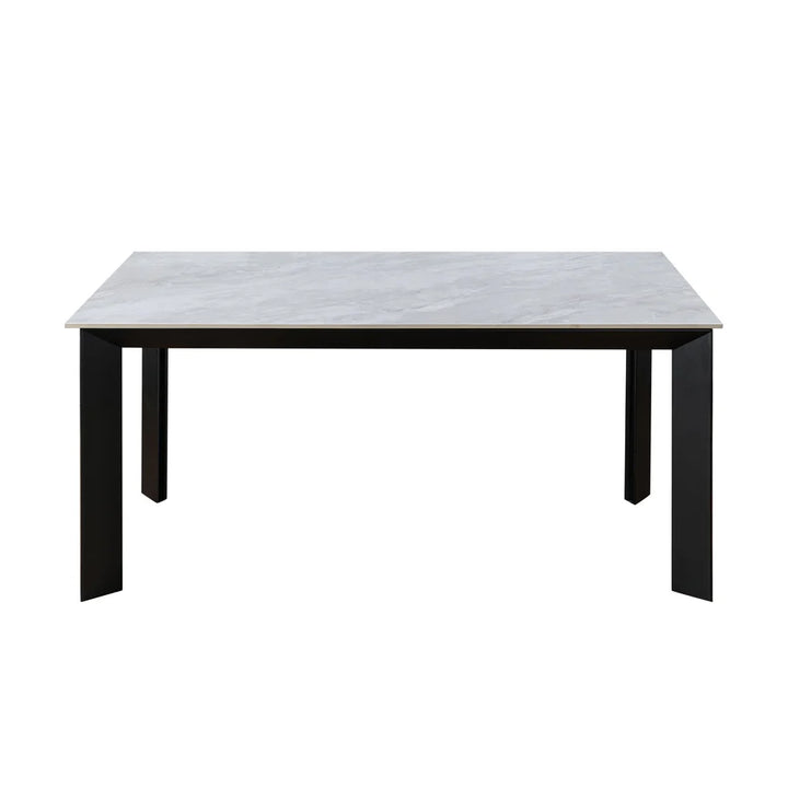 Scorpio Gate 160-220cm White Ceramic Marble Side Extending Dining Table - Belmont Interiors