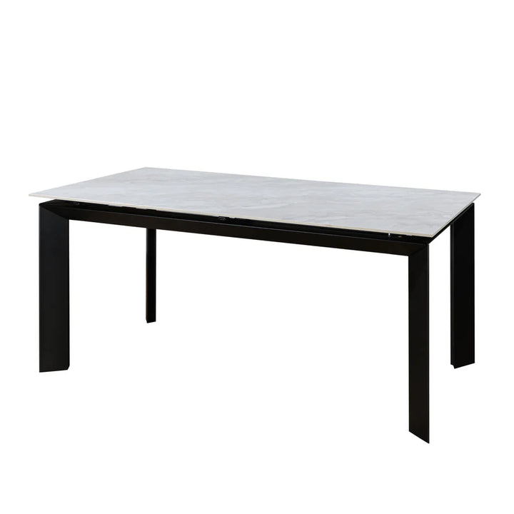 Scorpio Gate 160-220cm White Ceramic Marble Side Extending Dining Table - Belmont Interiors