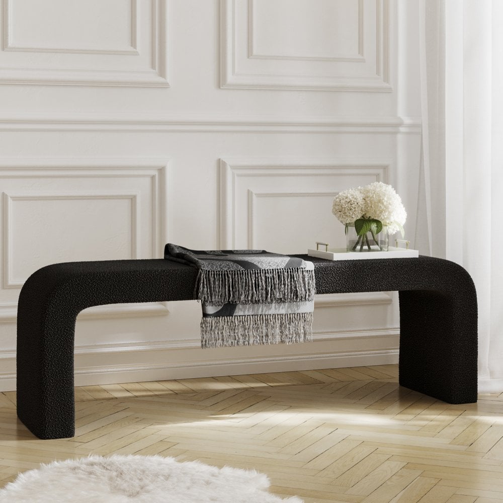 Madison Designs Ren Black Boucle Bench