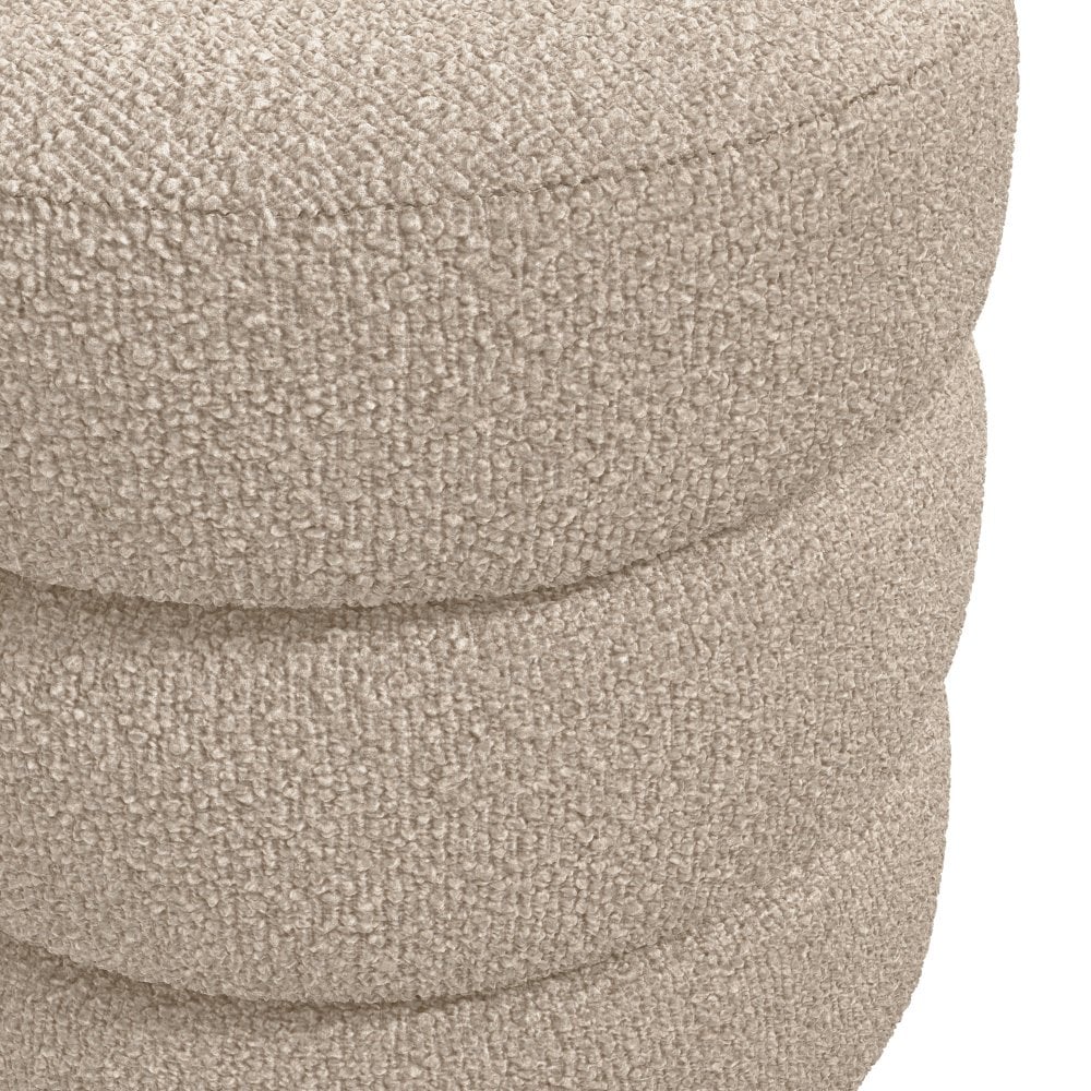 Madison Designs Emi Buff and Black Boucle Pouffe