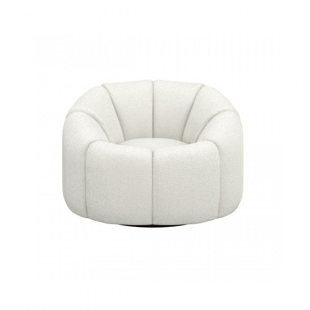 Madison Designs Nao Ivory Bouclé Swivel Chair