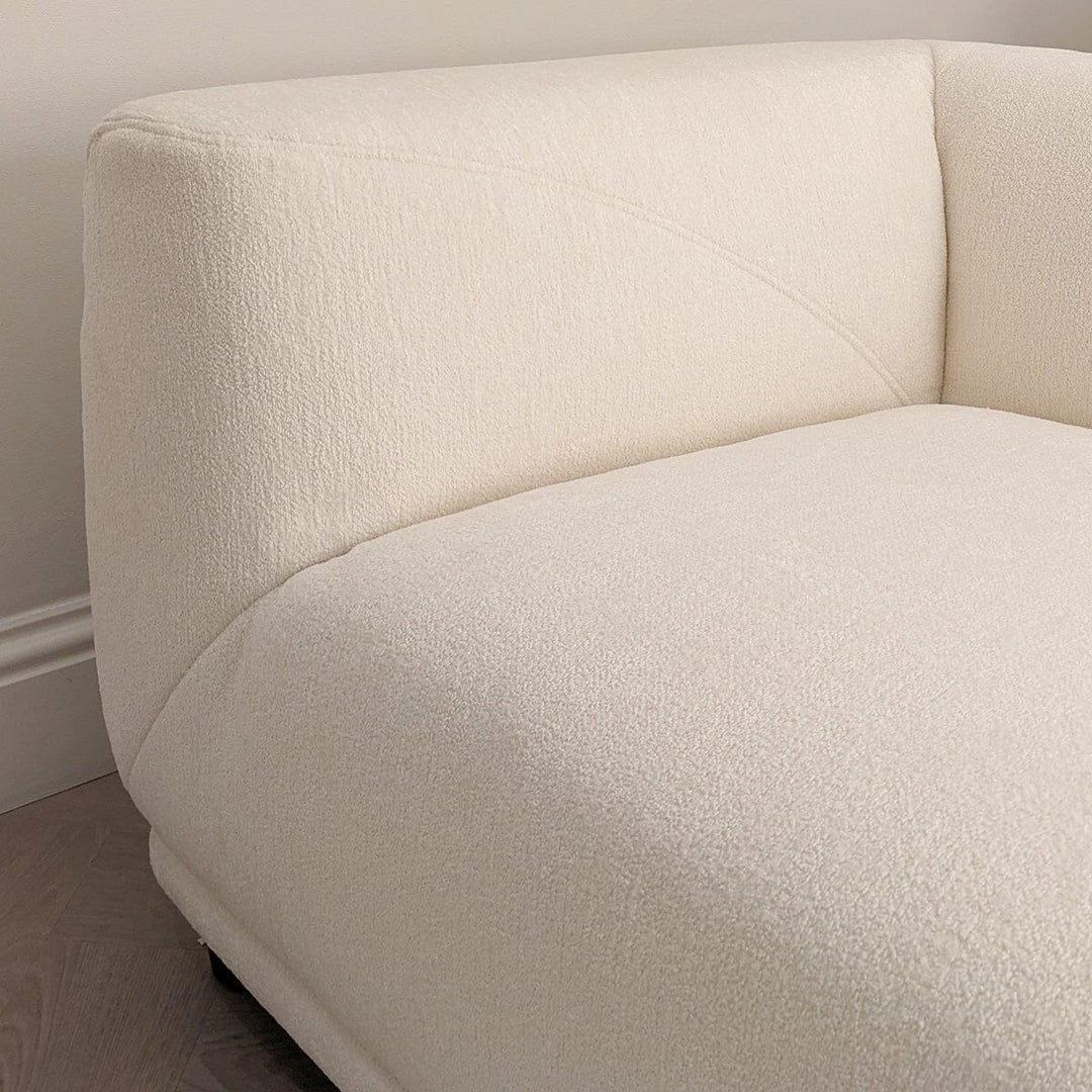 The Lottie Polar White Boucle Corner Premium Modular Sofa in White Boucle Fabric - Belmont Interiors