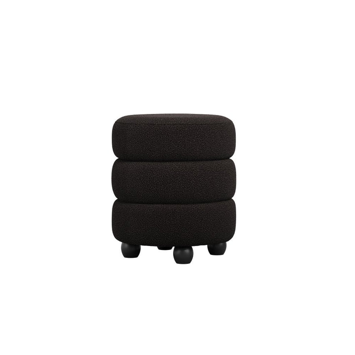 Madison Designs Emi Black Boucle Pouffe