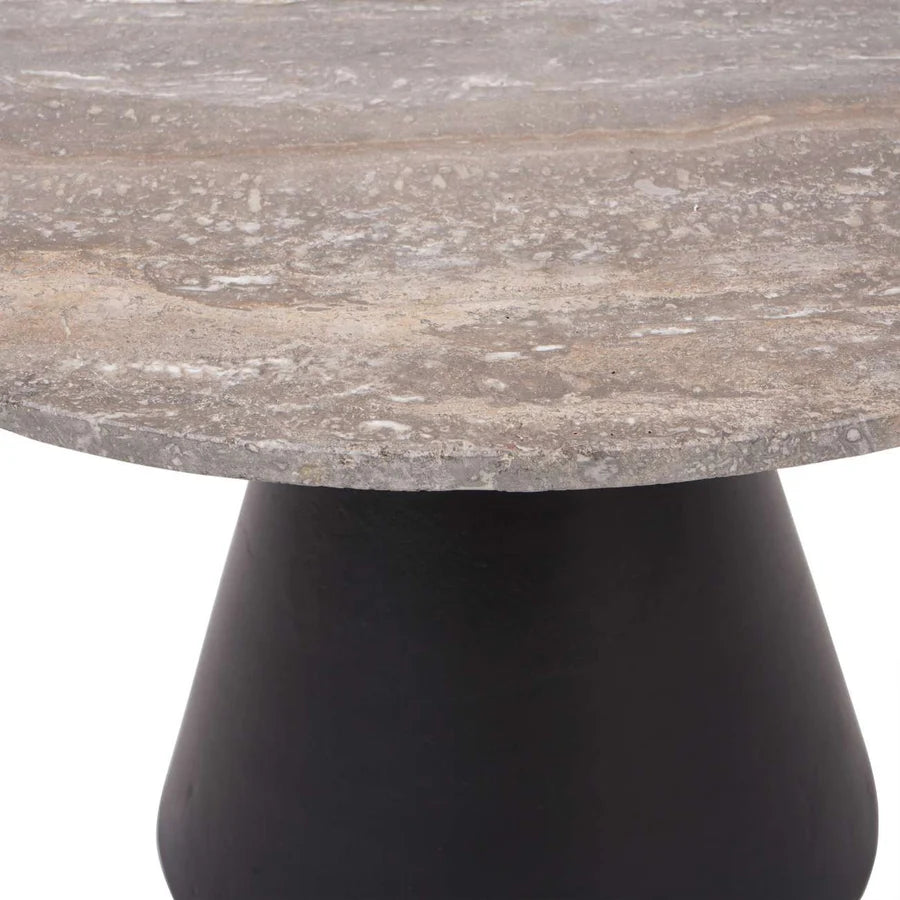 Libra Interiors Clifton II Coffee Table in Charcoal Black and Travertine – Small