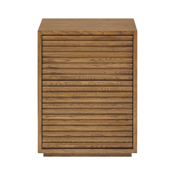 DI Designs Charlton 2 Drawer Ribbed Bedside in Walnut - Belmont Interiors