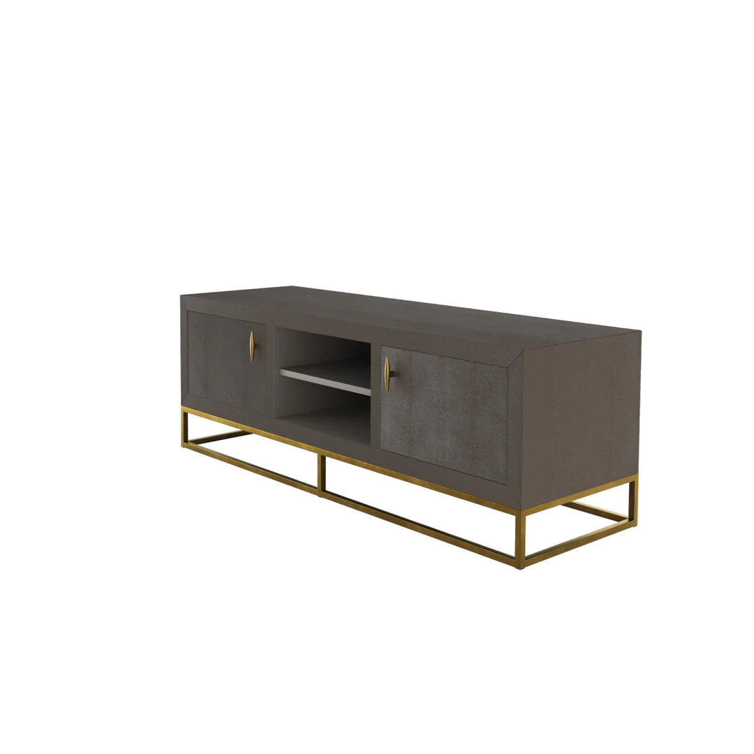 DI Designs Hampton TV Unit in Brown Shagreen - Belmont Interiors