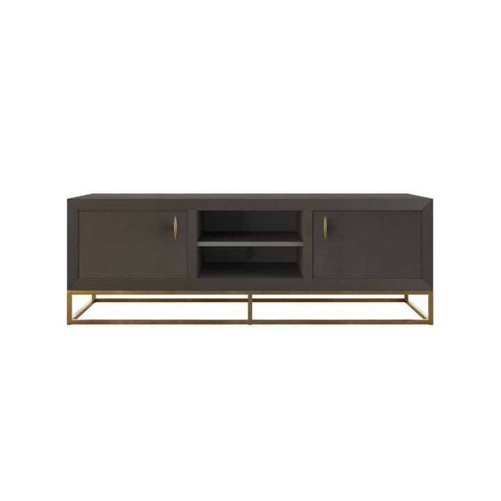 DI Designs Hampton TV Unit in Brown Shagreen - Belmont Interiors