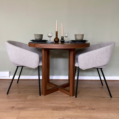 Twenty10 Designs Iris Dining Table 90cm - Walnut - Belmont Interiors