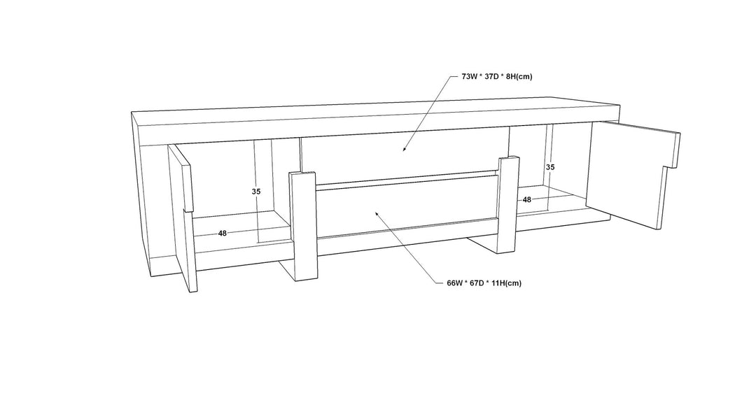 Berkeley Designs Zhoosh Media Unit with Warm Grey Oak Veneer - Belmont Interiors