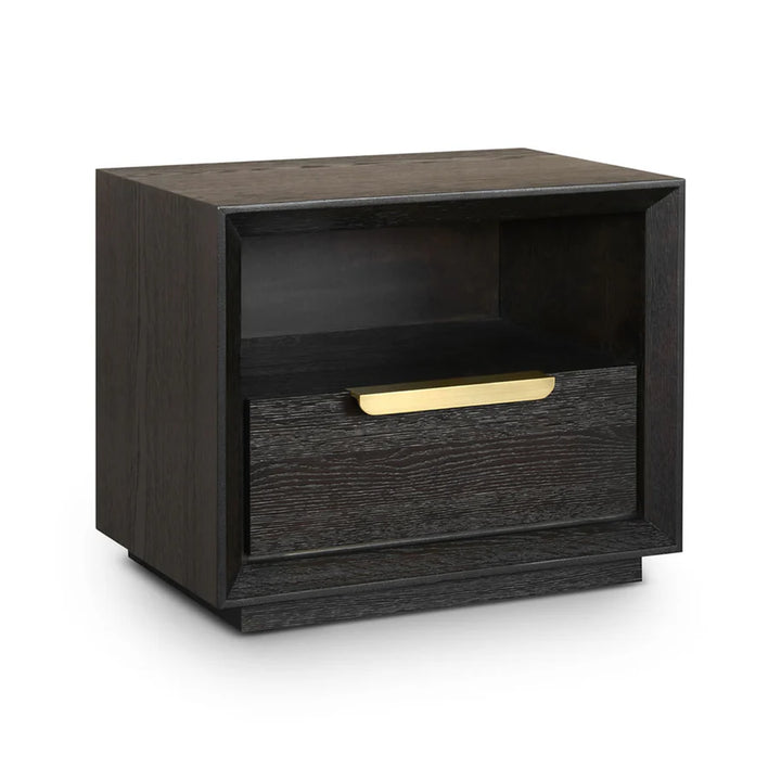 Berkeley Designs Aspen Bedside Cabinet with Dark Oak Veneer - Belmont Interiors