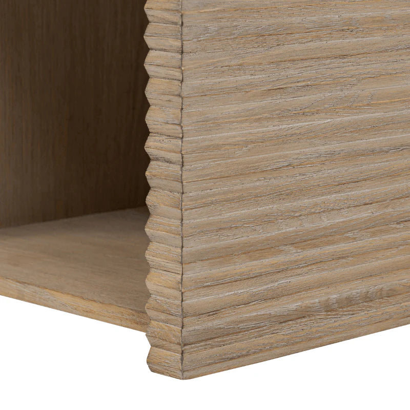 DI Designs Wickham 1 Drawer Bedside in Ribbed Oak - Belmont Interiors