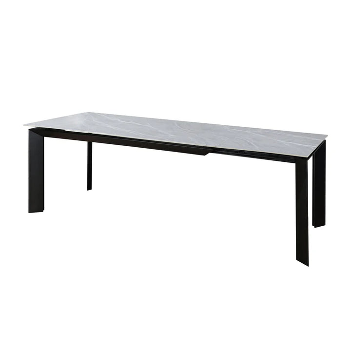 Scorpio Gate 160-220cm Grey Ceramic Marble Side Extending Dining Table - Belmont Interiors