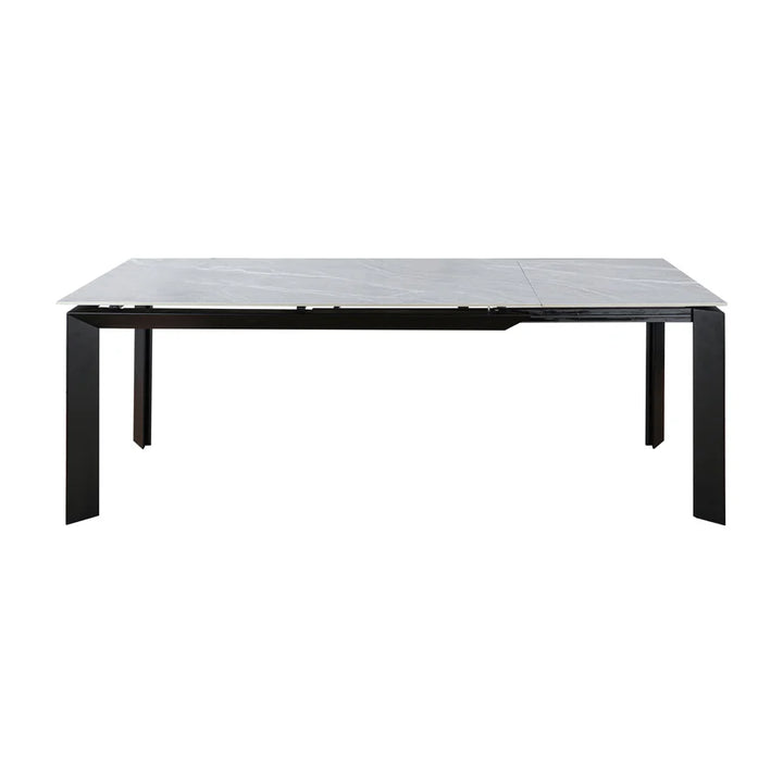 Scorpio Gate 160-220cm Grey Ceramic Marble Side Extending Dining Table - Belmont Interiors