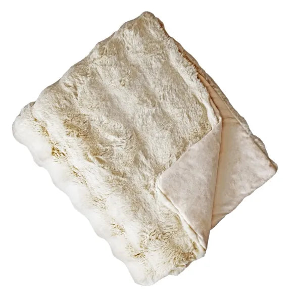 Cream Waffle Luxury Faux Fur Throw