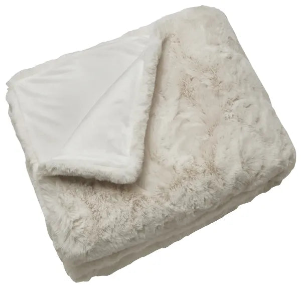 Luxury White Faux Rabbit Throw