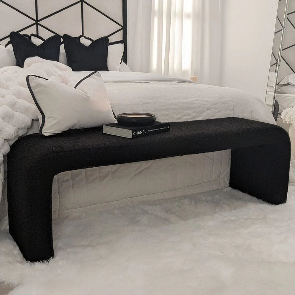 Madison Designs Ren Black Boucle Bench