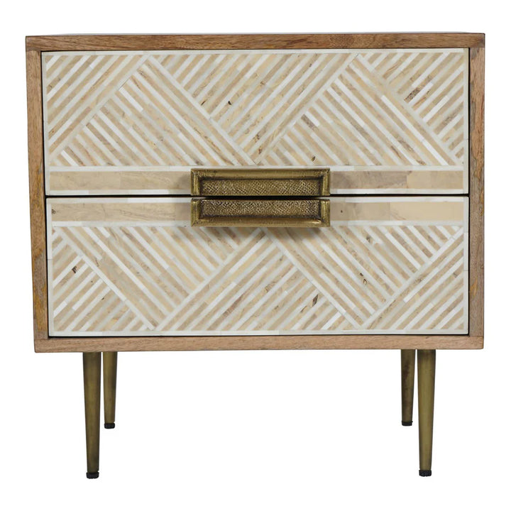 Libra Interiors Linden Bedside Table – 2 Drawers - Belmont Interiors