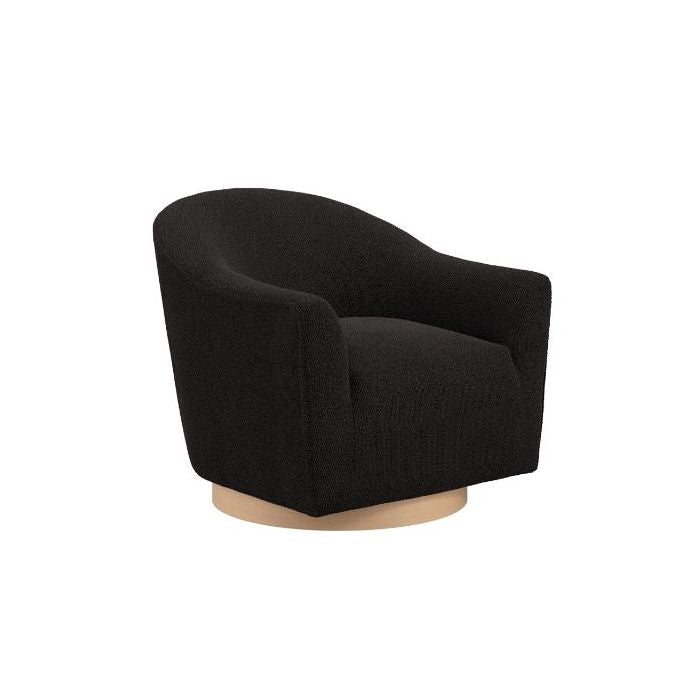 Madison Designs Daphne Swivel Chair in Black Boucle