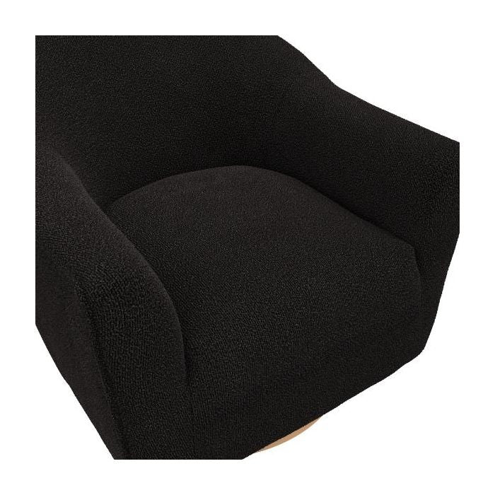 Madison Designs Daphne Swivel Chair in Black Boucle