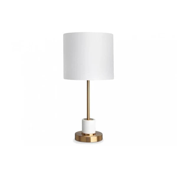 Berkeley Designs Ronda Table Lamp with White Marble and Brass - Belmont Interiors