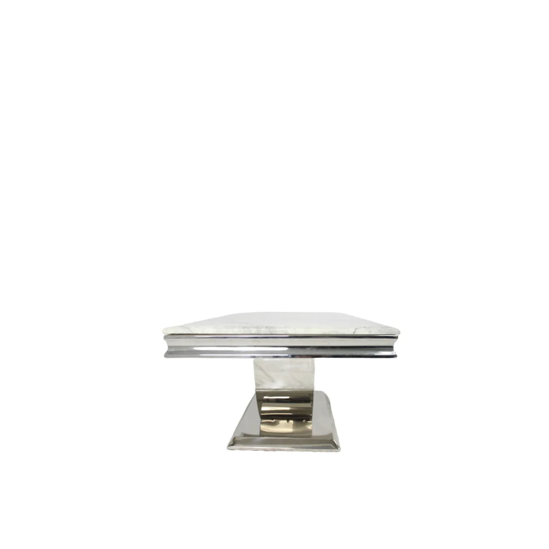 Arial 120CM Marble & Chrome Coffee Table - Belmont Interiors