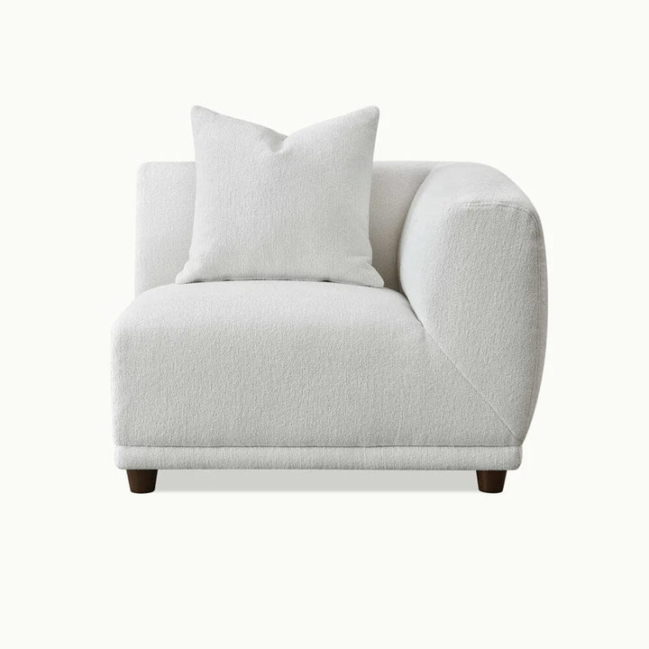 The Lottie Polar White Boucle Corner Premium Modular Sofa in White Boucle Fabric - Belmont Interiors