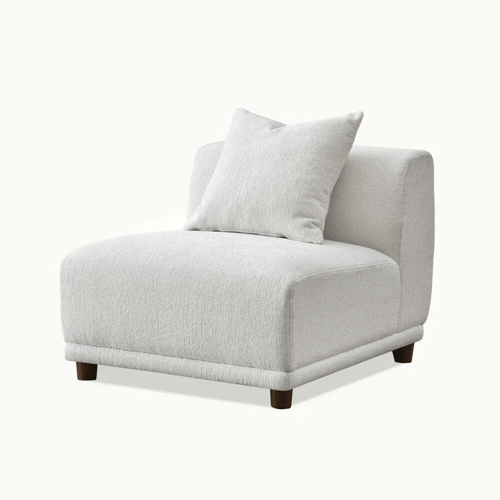 The Lottie Polar White Boucle Corner Premium Modular Sofa in White Boucle Fabric - Belmont Interiors