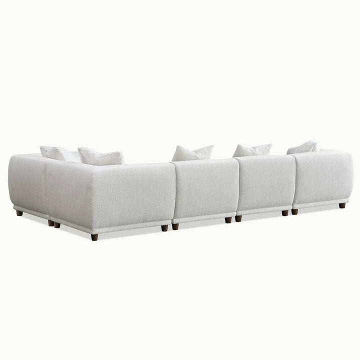 The Lottie Polar White Boucle Corner Premium Modular Sofa in White Boucle Fabric - Belmont Interiors