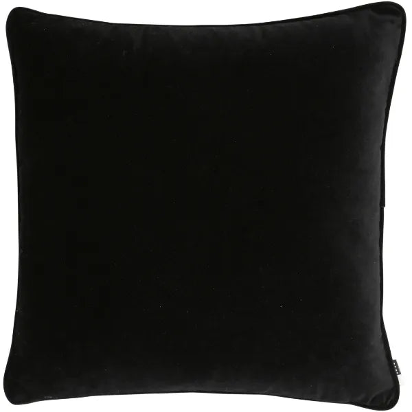 Malini Luxe Cushion in Soft Matte Black Velvet with Piped Edge