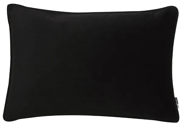 Malini Luxe Cushion in Soft Matte Black Velvet with Piped Edge