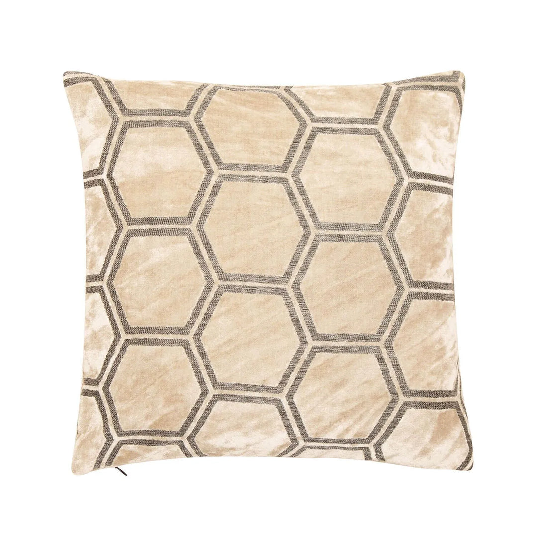 Malini Ivor Hexagon Cushion in Cream