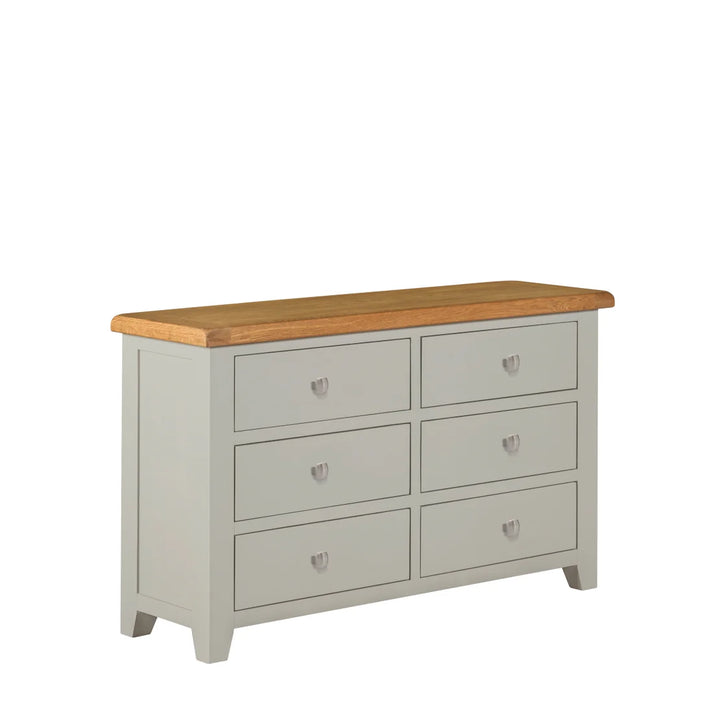 Luccia Grey Solid Oak 6 Drawer Chest of Drawers