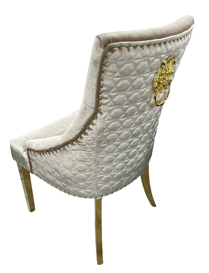 Belvedere Mink Chair (Ring Knocker/Gold Legs)