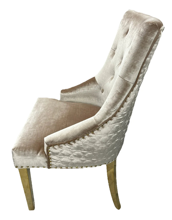 Belvedere Mink Chair (Ring Knocker/Gold Legs)