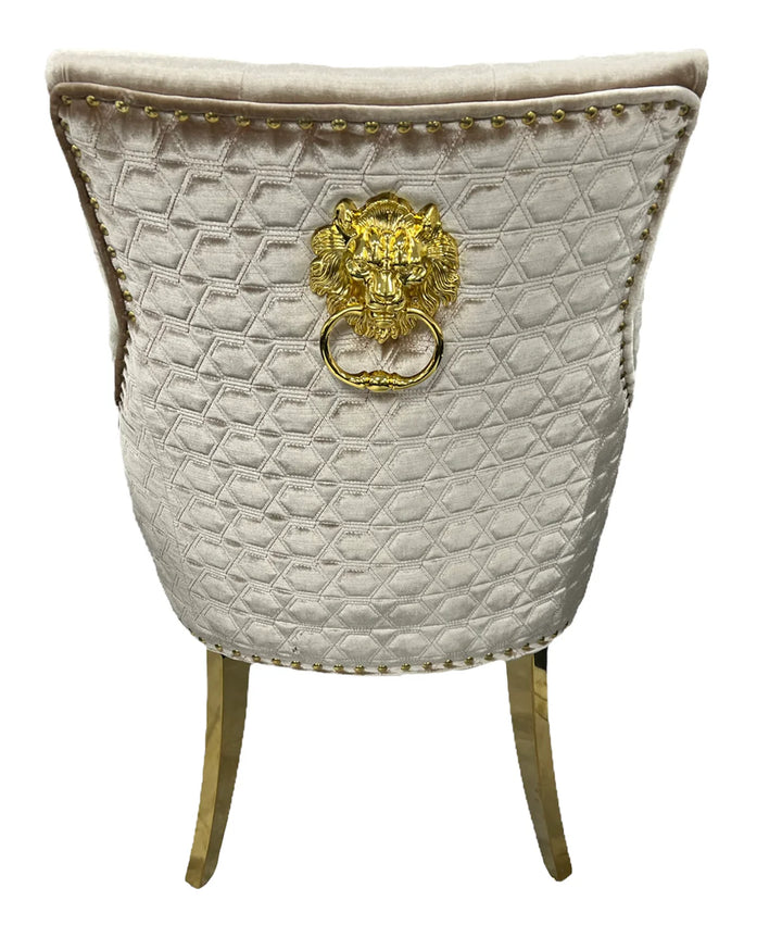 Belvedere Mink Chair (Ring Knocker/Gold Legs)