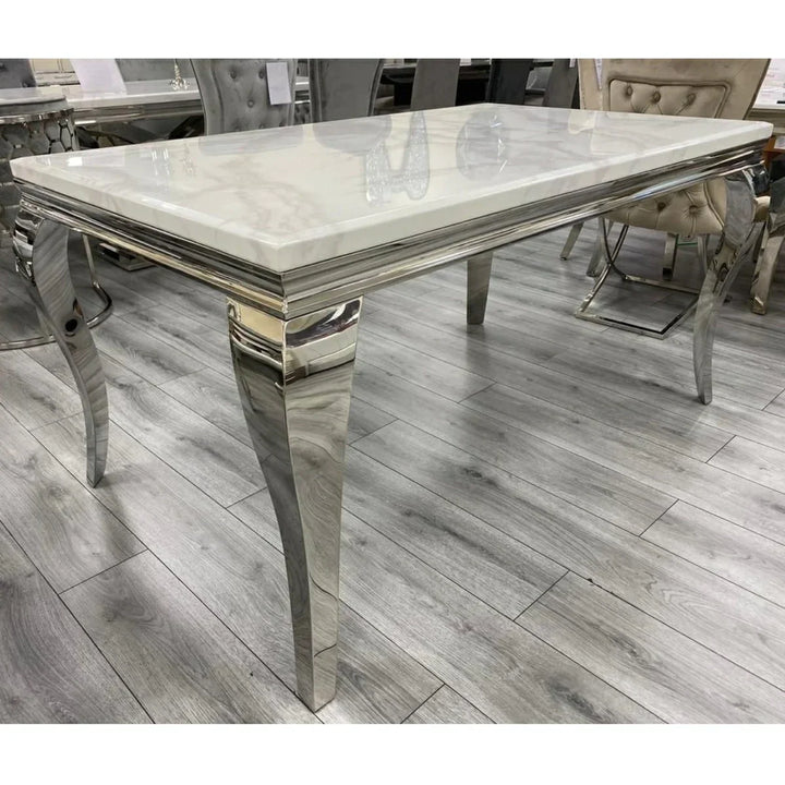 Louis 180cm White Marble Dining Table Only