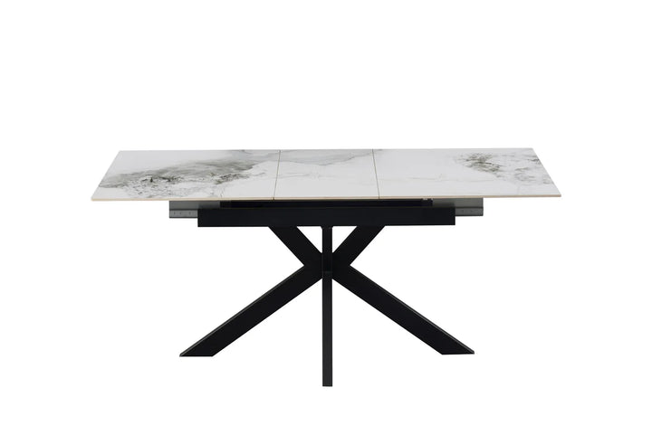 Nova 140-180cm White Ceramic Marble Extending Dining Table