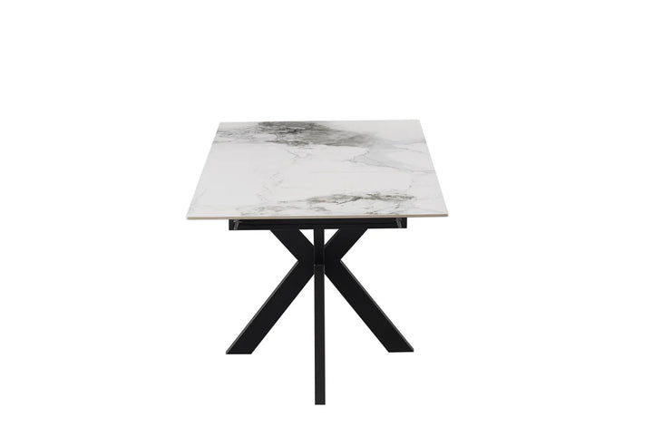 Nova 140-180cm White Ceramic Marble Extending Dining Table