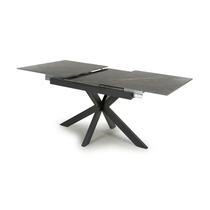 Nova 140-180cm Grey Ceramic Marble Extending Dining Table