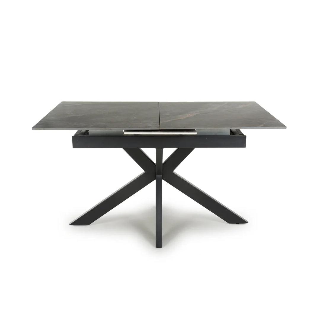 Nova 140-180cm Grey Ceramic Marble Extending Dining Table