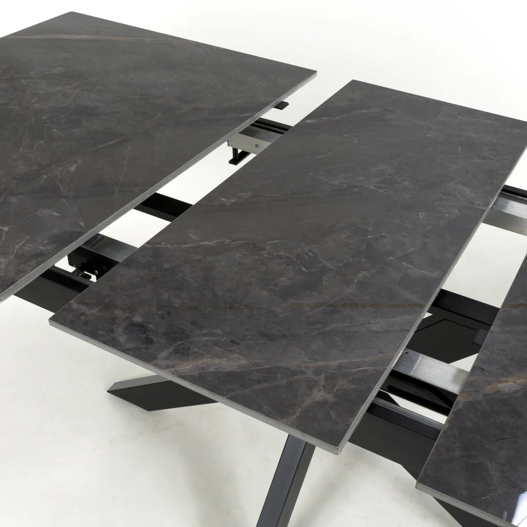 Nova 140-180cm Grey Ceramic Marble Extending Dining Table