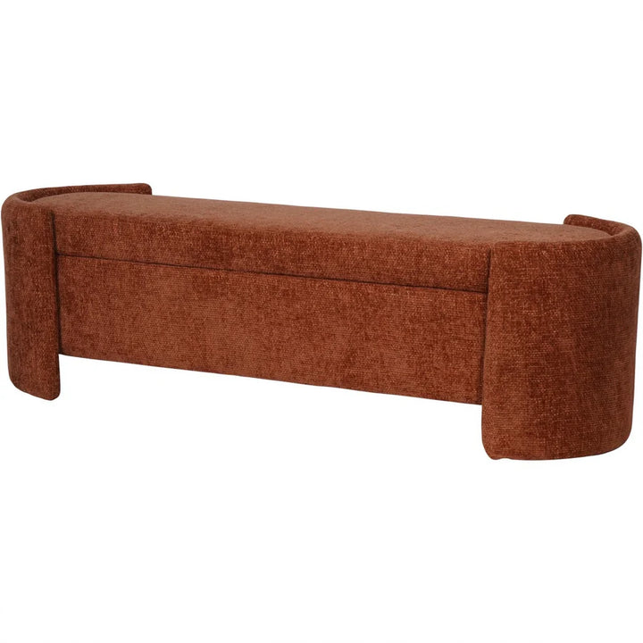 Libra Interiors Waverley Upholstered Storage Bench – Terracotta