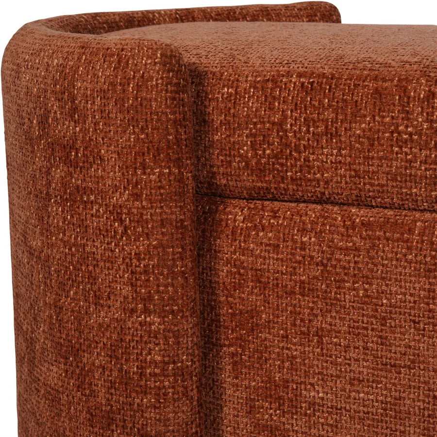 Libra Interiors Waverley Upholstered Storage Bench – Terracotta