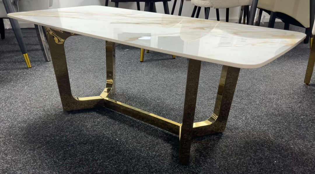 Lucien 120cm Gold Ceramic Coffee Table