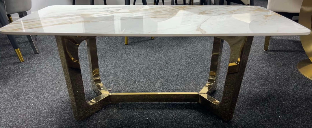 Lucien 120cm Gold Ceramic Coffee Table