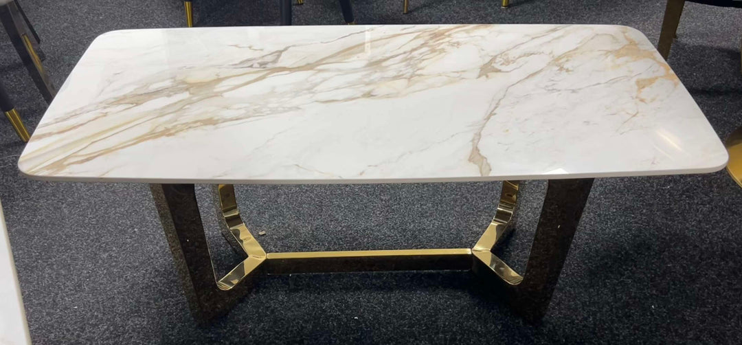 Lucien 120cm Gold Ceramic Coffee Table